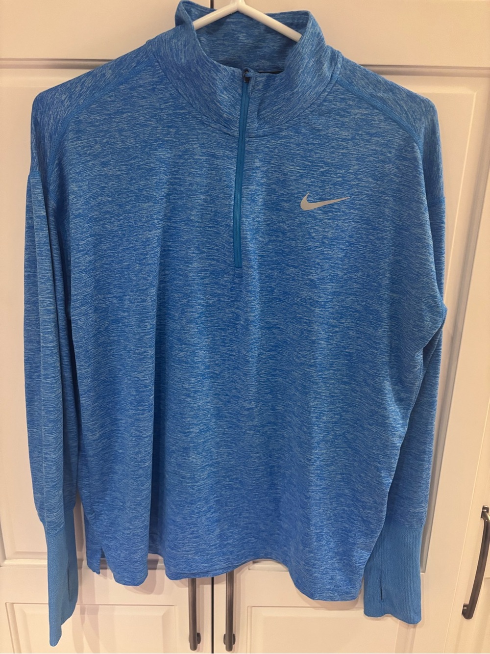 Nike Blue Heather Quarter-Zip Performance Top